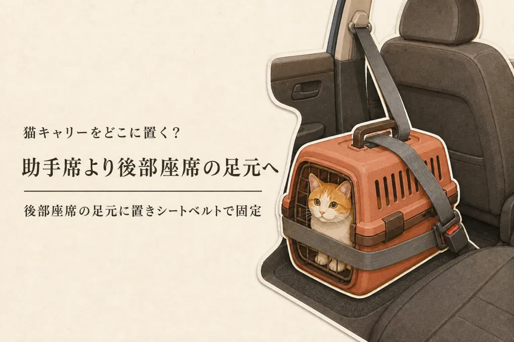 猫を車に乗せる日、置く場所で変わること