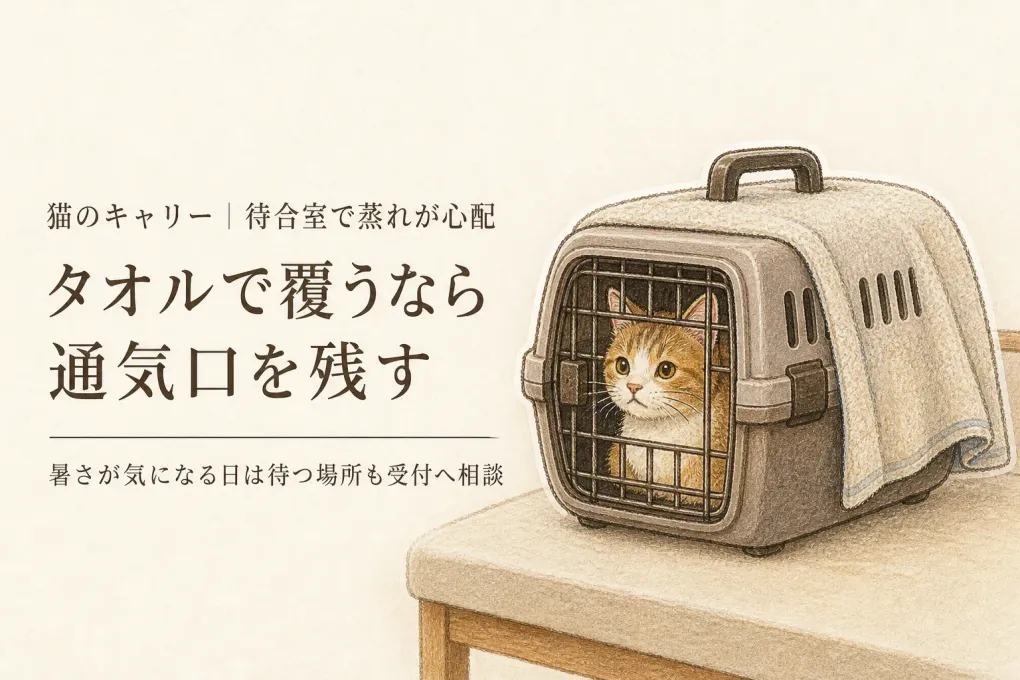 猫のキャリーを待合室で覆うと蒸れる？タオルのかけ方と病院で待たない選択