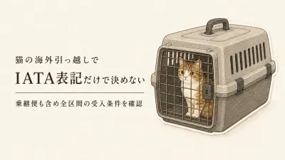 海外引っ越しの猫にIATAペットクレートを選ぶ｜乗継便まで確認するサイズの決め方