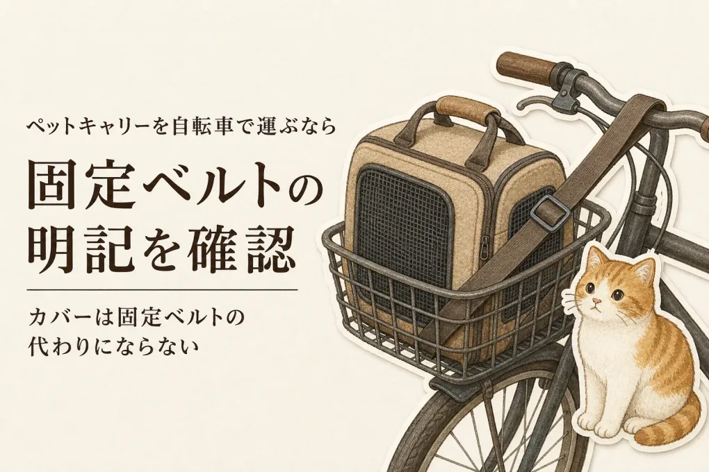 ペットキャリーの自転車固定はどうする？前かごの傾き・落下を防ぐ確認ポイント