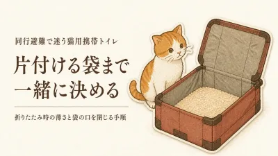 猫の携帯トイレ折りたたみ＆ペットうんち袋防臭ランキング｜同行避難の持ち出しと片付け方