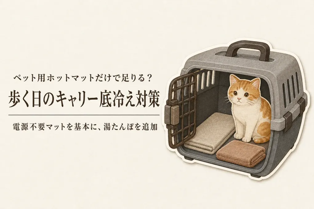 ペット用ホットマットは猫と病院へ歩いて行く日に使える？キャリーの底冷えを電源・レンジ・充電で選ぶ